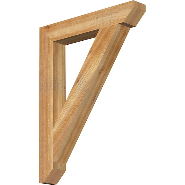 Ekena Millwork Traditional Slat Rough Sawn Bracket, Western Red Cedar, 4"W x 26"D x 34"H BKT04X26X34TRA06RWR - main